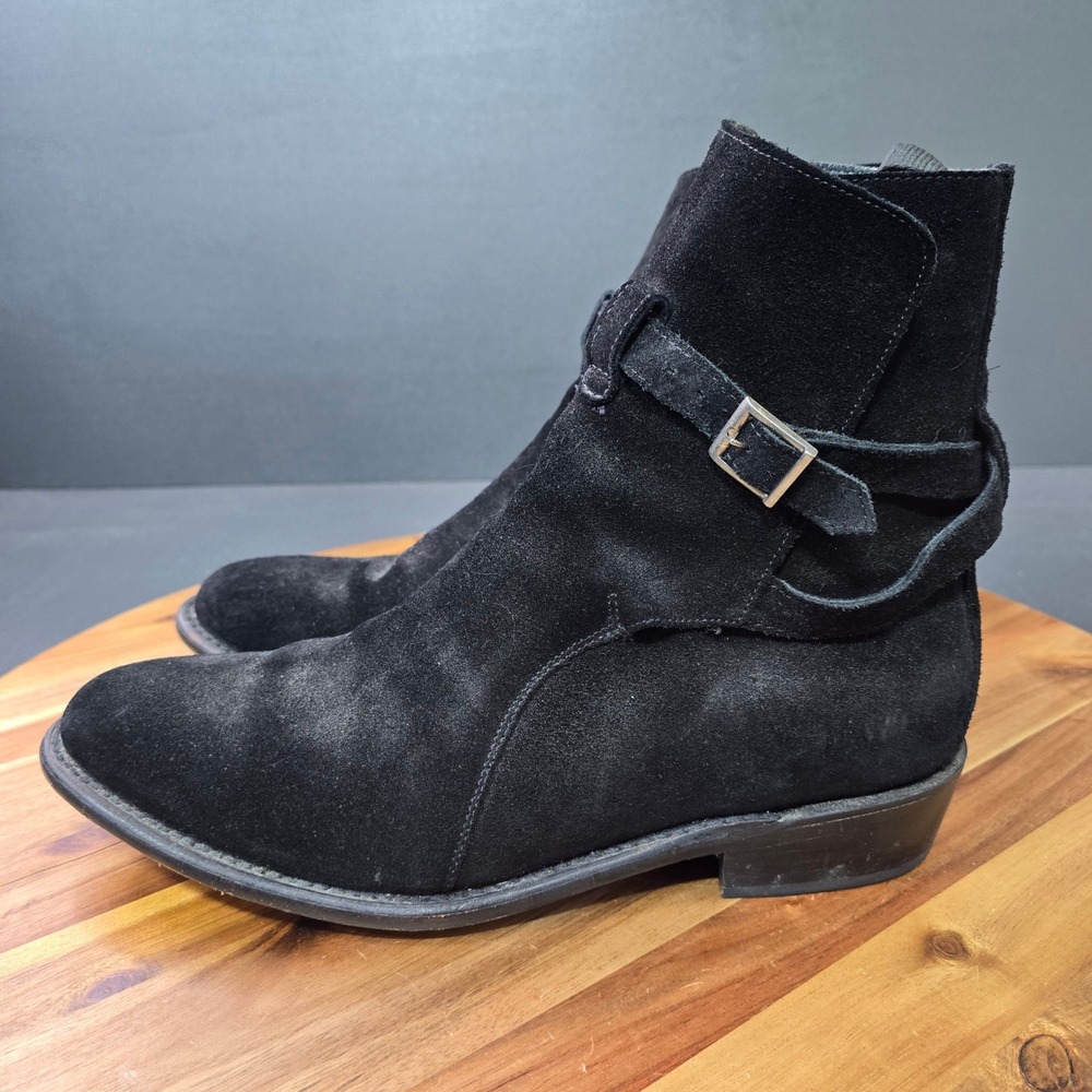 Thursday Rogue Jodhpur Boots Mens 11.5 Black Suede Buckle Rocker Minimalist
